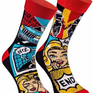 Calcetines Rainbow Socks con diseño cómico de cómic pop art para mujer y hombre.