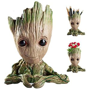 Maceta de Baby Groot estilo figura para bolígrafos y plantas.