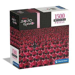 Puzzle de 1500 piezas de Squid Game con imagen de guardias en trajes rojos.