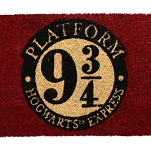 Felpudo granate con el diseño de Plataforma 9 ¾ de Harry Potter.