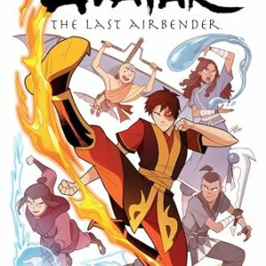 Portada del libro "Avatar: The Last Airbender--The Search Omnibus" con los personajes en acción.