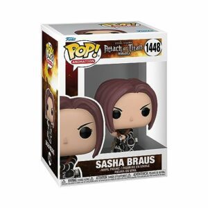 Figura de Vinilo Funko Pop! de Sasha Braus de Attack on Titan, con uniforme y armas.