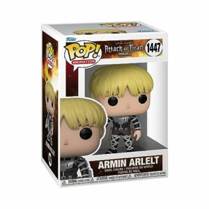 Figura Funko POP! de Armin Arlert de "Attack on Titan" en su caja original.