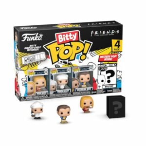 Figuras Funko Bitty Pop! Friends con Phoebe, Monica, Chandler y una sorpresa misteriosa.