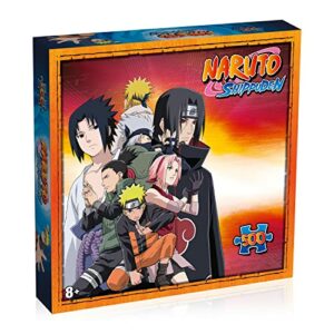 Rompecabezas de 500 piezas con personajes de "Naruto Shippuden" en acción.