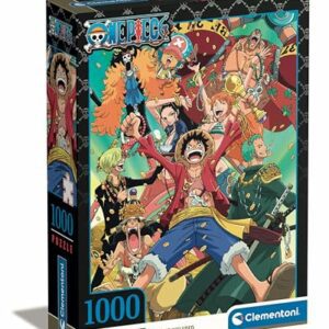 Puzzle de 1000 piezas con personajes de One Piece en una colorida caja.