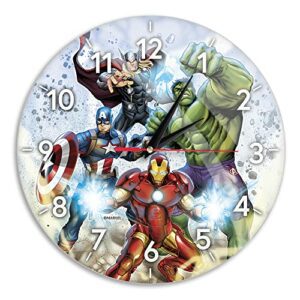 Reloj de pared con imágenes de Avengers de Marvel.