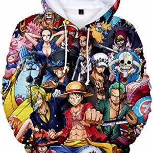 Sudadera con capucha OLIPHEE con los personajes de One Piece en impresión 3D.