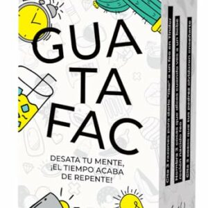 Caja del juego de cartas GUATAFAC con dibujos divertidos en la portada.