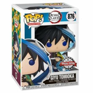 Figura coleccionable Funko Pop! de Giyu Tomioka de Demon Slayer en caja.