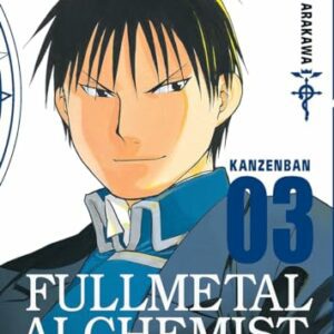 Portada del manga "Fullmetal Alchemist Kanzenban 03" con un personaje principal en uniforme militar.