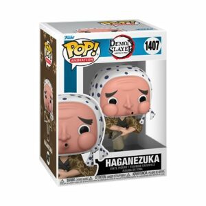 Figura de vinilo Funko Pop! de Hotaru Haganezuka de Demon Slayer con pañuelo blanco y puntos azules.