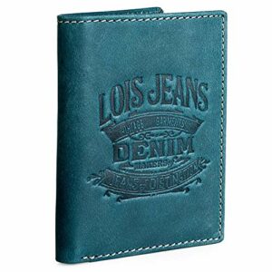 Cartera de piel azul para hombre marca Lois con diseño estampado.