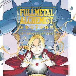 Libro del 20º Aniversario de Fullmetal Alchemist con los personajes Edward y Alphonse en la portada.