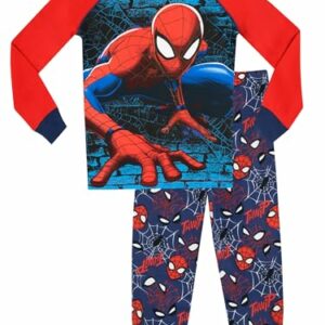 Pijama de Spiderman para niño con diseño azul y rojo y estampado del personaje.