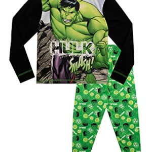 Pijama de niño con diseño de Hulk en camiseta de manga larga y pantalón verde, talla 5-6 años.