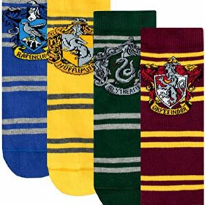 Calcetines multicolores de Hogwarts con escudos, paquete de 4 para niños.