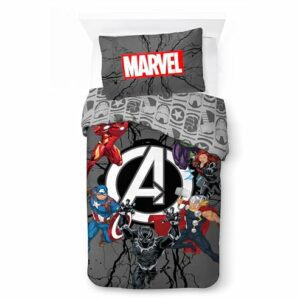 Funda de edredón infantil de Los Vengadores con personajes de Marvel.