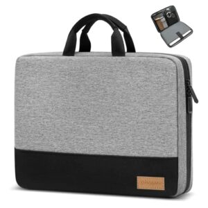 Funda compacta y moderna para portátil Bagasin con asas, en color gris y negro.