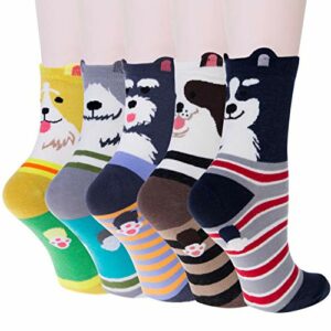 Calcetines Justay Comf de mujer con divertidos estampados de animales en colores variados.