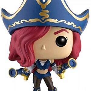 Figura Funko Pop! de Miss Fortune de League of Legends, con sombrero pirata azul y pistolas.