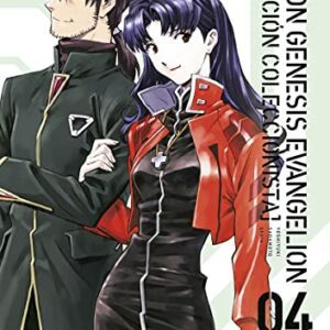 Portada del tomo 4 de Neon Genesis Evangelion con dos personajes en primer plano.