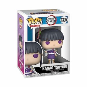 Figura Funko Pop de Kanao Tsuyuri de Demon Slayer, vestida con su uniforme morado y detalles en el cabello.