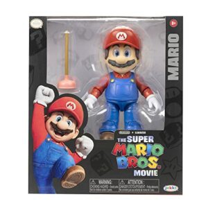 Figura articulada de Mario Bros de la película "The Super Mario Bros. Movie" con plomero incluido.