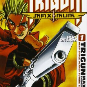 Portada del manga "Trigun Maximum Vol. 1" con Vash y su pistola.