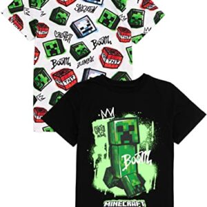 Pack de 2 camisetas infantiles de Minecraft con Creeper y Boom.