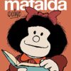 Libro "10 años con Mafalda" de Lumen con portada de la protagonista leyendo un libro.