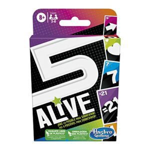 Juego de cartas "5 Alive" de Hasbro Gaming, para 2 a 6 jugadores mayores de 8 años, en caja multicolor.