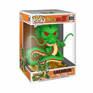 Figura Funko Pop de Shenron de Dragon Ball Z en su caja, con detalles en verde y rojo.