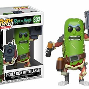 Figura Funko Pop! de Pickle Rick con láser de la serie Rick and Morty.