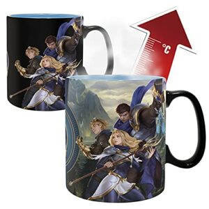 Taza negra de League of Legends que revela personajes del juego cuando se calienta.