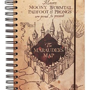 Cuaderno A5 con diseño del Mapa del Merodeador de Harry Potter.