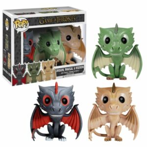 Tres figuras Pop de dragones de Juego de Tronos (Funko).