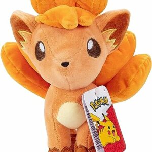 Peluche suave de Vulpix de 20 cm con cola y orejas naranjas.