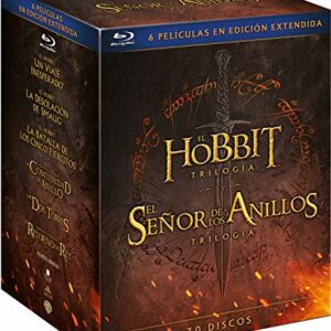 Caja de Blu-ray de la trilogía El Hobbit y El Señor de los Anillos en edición extendida.