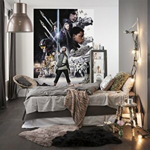 Papel pintado fotográfico de Star Wars en una habitación moderna.