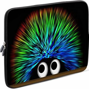 Funda para laptop Sidorenko con diseño colorido de ojos saltones.