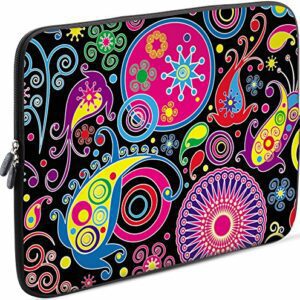 Funda para laptop de neopreno Sidorenko con diseño colorido y cremalleras resistentes.