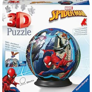 Puzzle 3D esférico de Spider-Man con 73 piezas para niños mayores de 6 años.